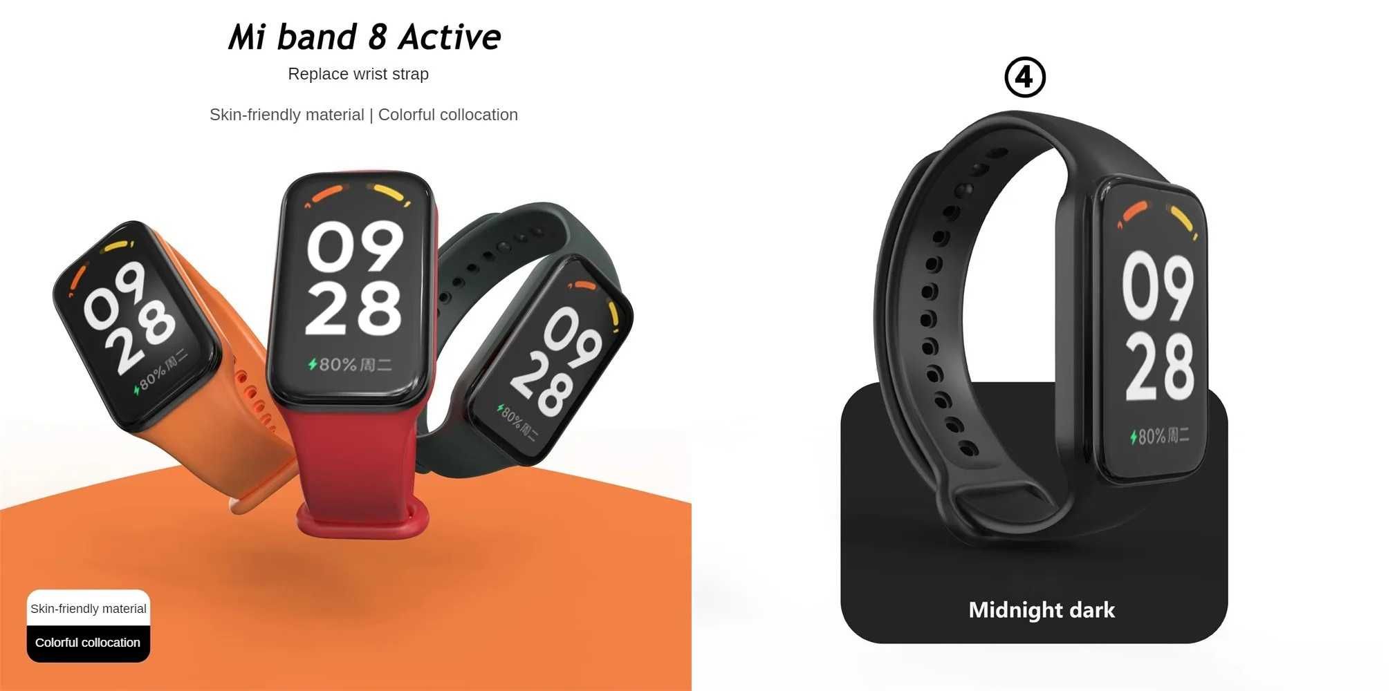 Opaska, pasek do MiBand8Active, Xiaomi Strap 8 Active, NOWY czarny kol