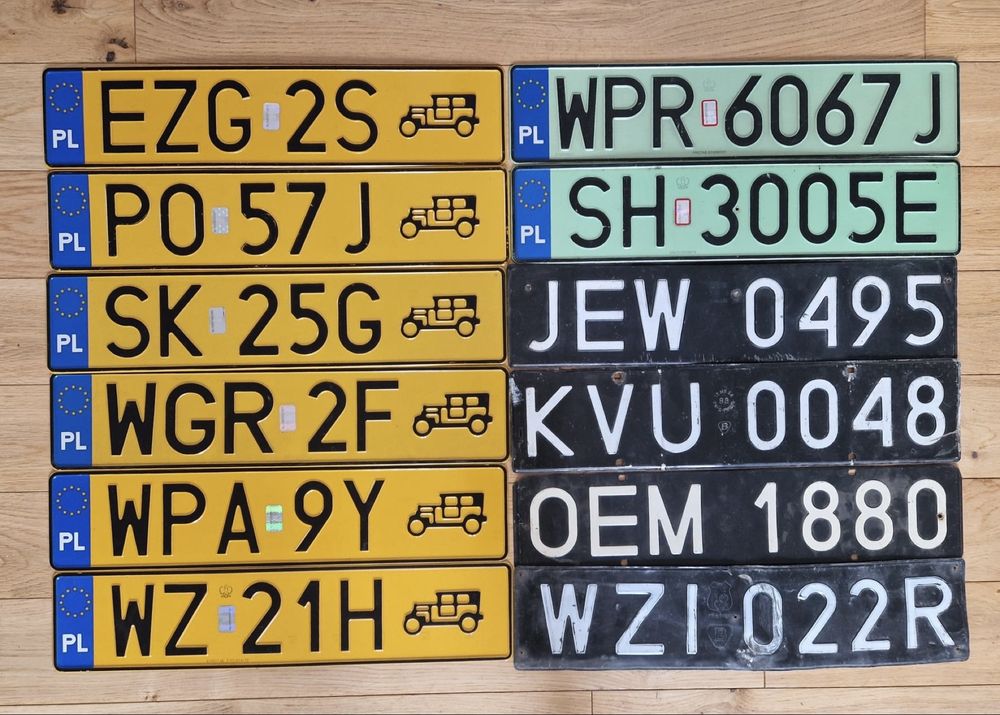Tablice rejestracyjne polska zabytek elektryk
