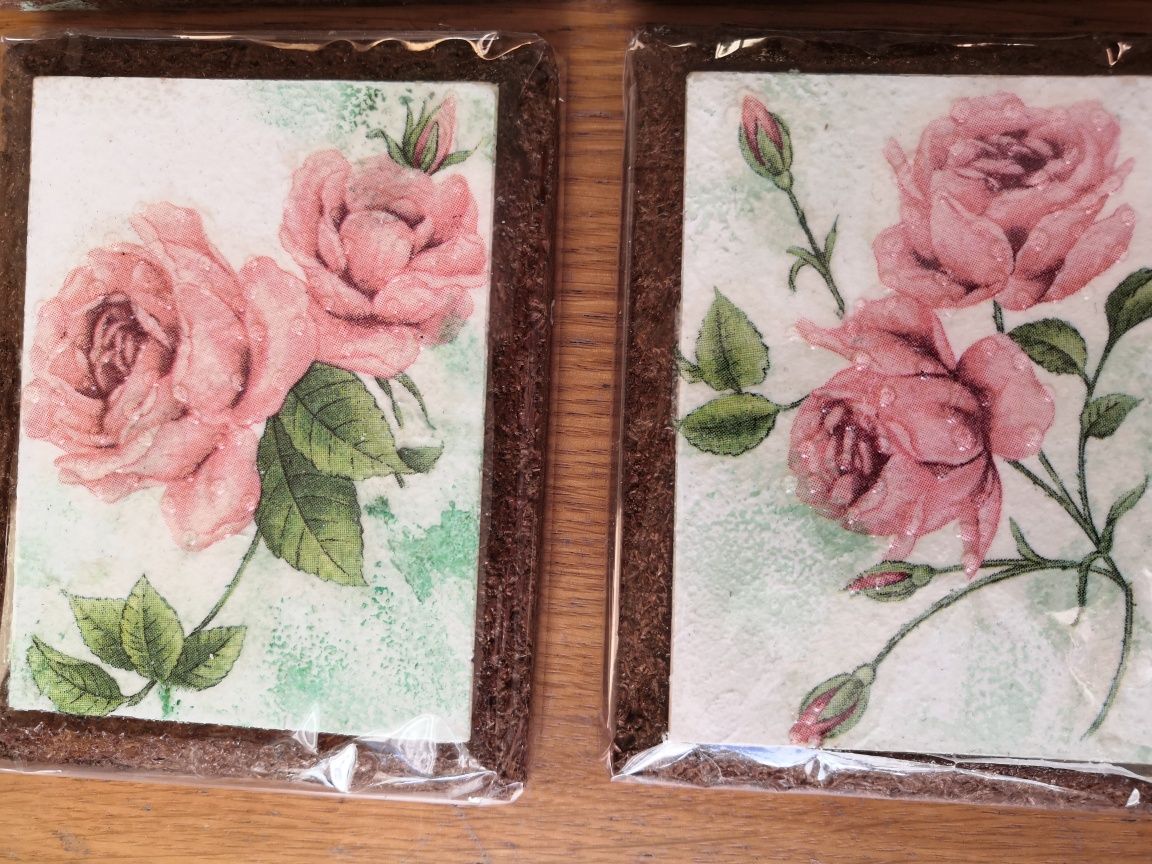 3 Obrazki decoupage róże komplet