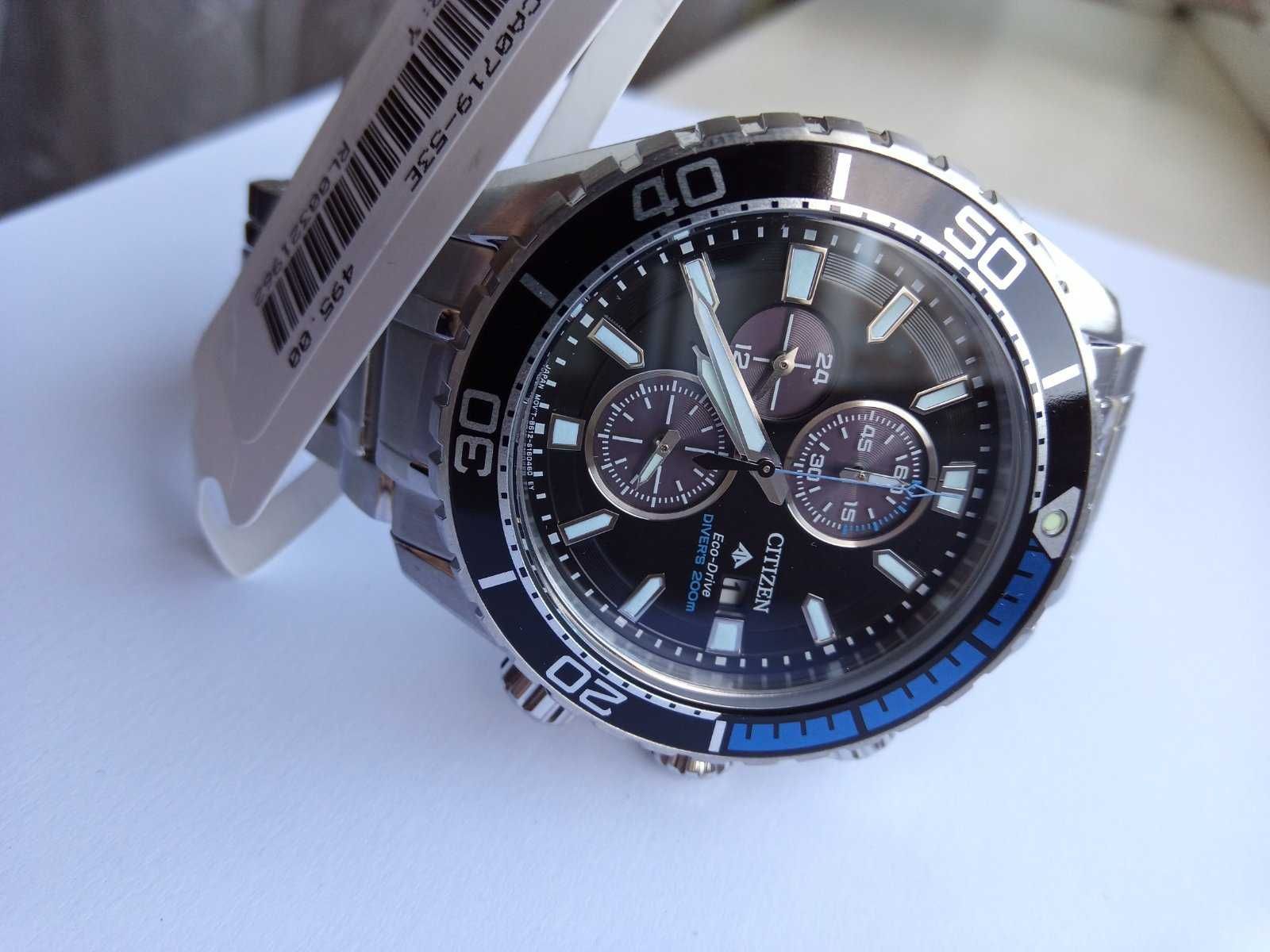Японские 200м дайверские часы Citizen Eco-Drive CA0719-53E, РРЦ $495