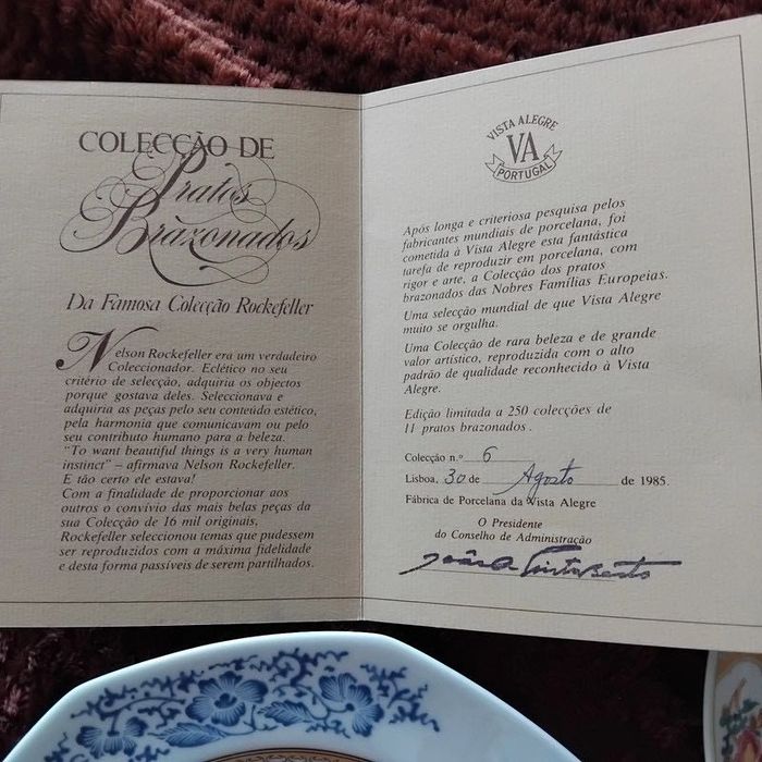 Coleção pratos brasonados Vista Alegre
