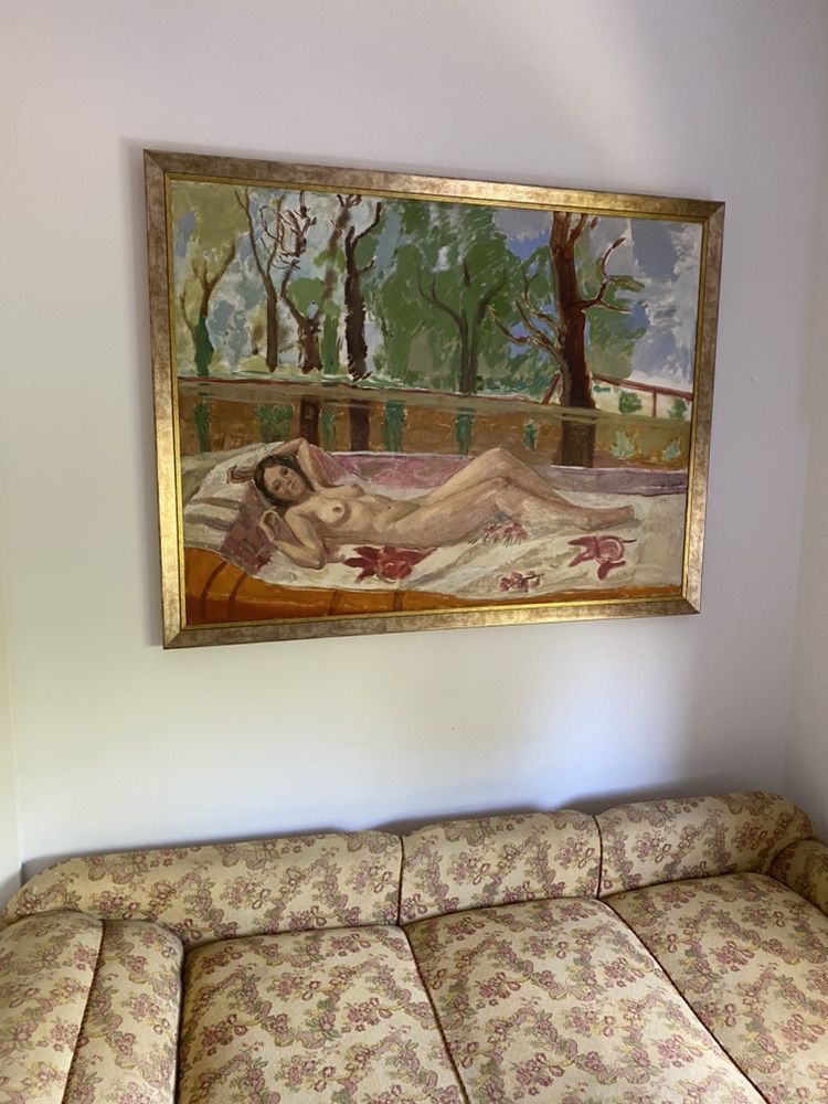 Duży akt olejny BWA  Sopot 1977 rok