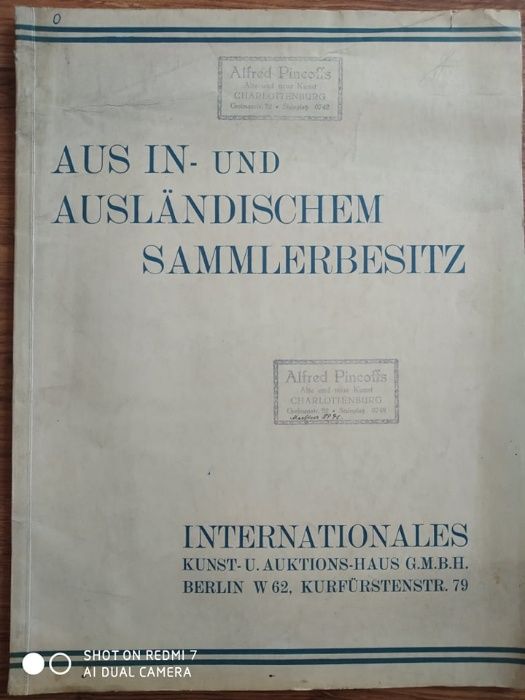 Katalog aukcji malarstwa i rzemiosła. Berlin, 1931