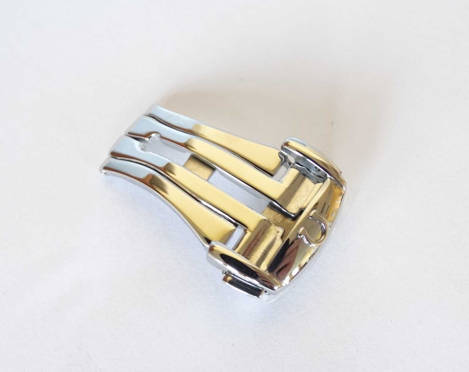 Zapięcie motylkowe 18mm do zegarka Omega klamra stal srebrna nowa