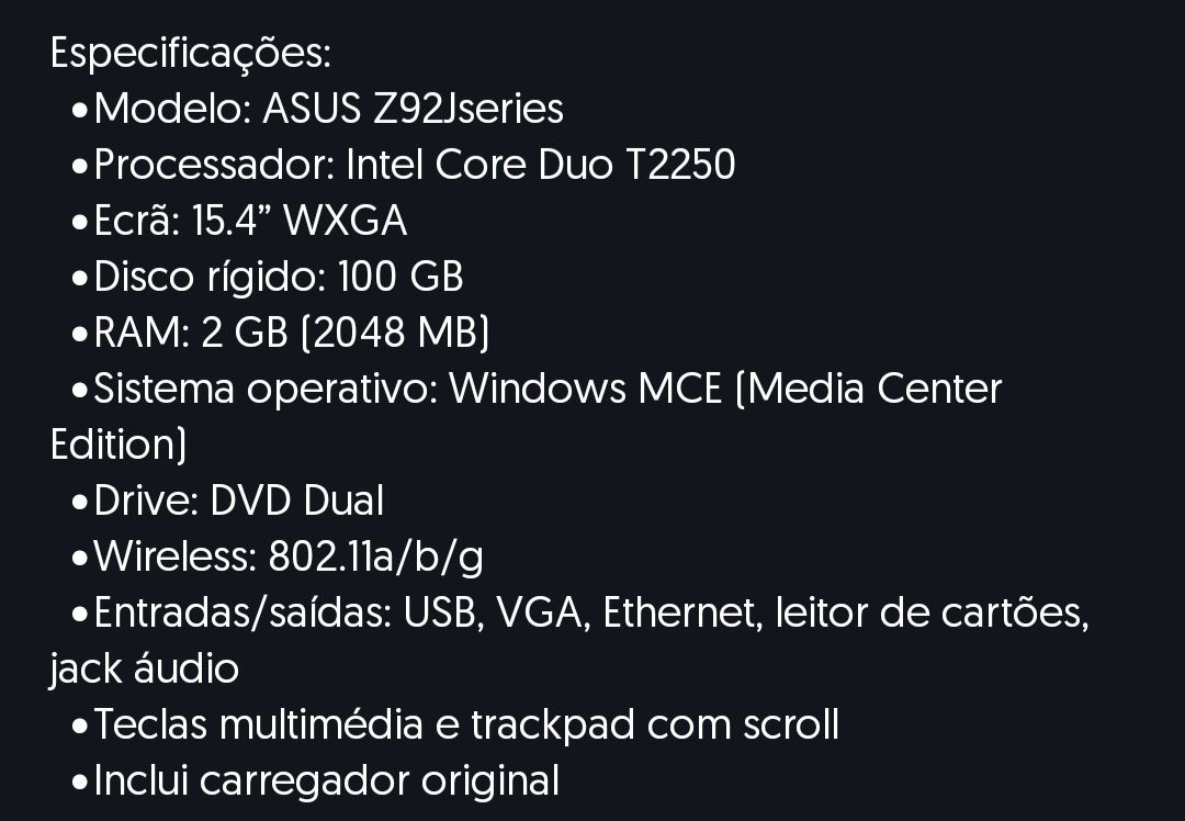Pc portátil funcional