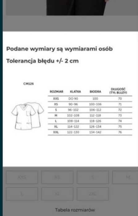 Ubranie medyczne scrubs czarny Uniformix L/XL