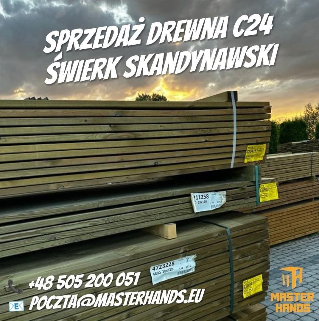 Kantowka C24 Drewno konstrukcyjne swierk skandynawski 45x145