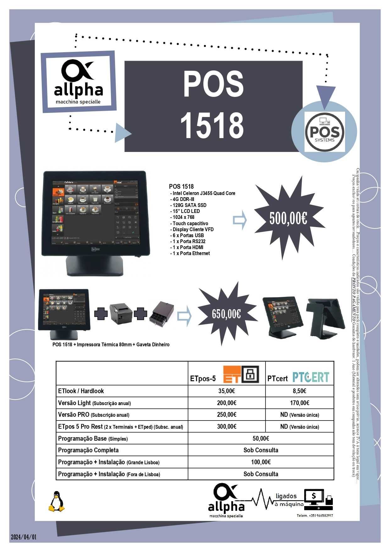 POS WIDE 1518 Touch 15"