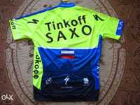 Strój kolarski koszulka + spodenki SAXO-TINKOFF rozmiar XL