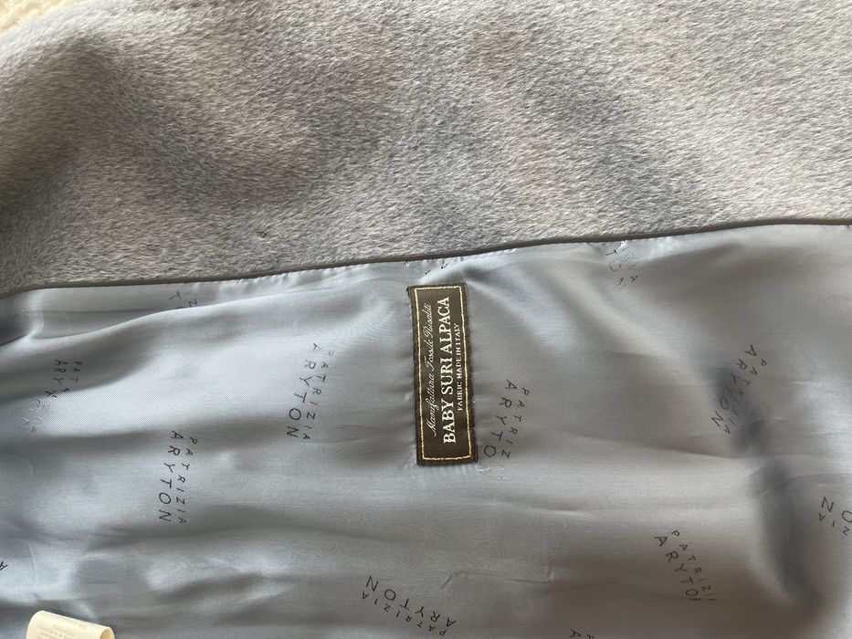 Patrizia Aryton szary płaszcz z wełny suri alpaka