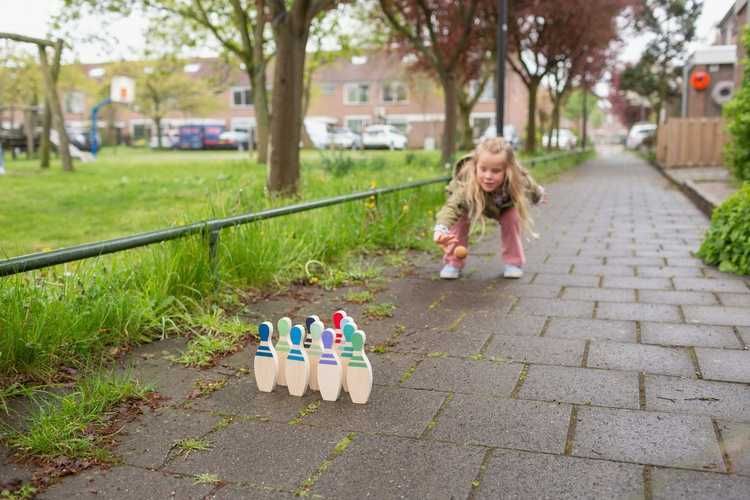 BS Toys Drewniane kręgle Cyferki, dla dzieci od 3 lat 2-4 gracze GA463