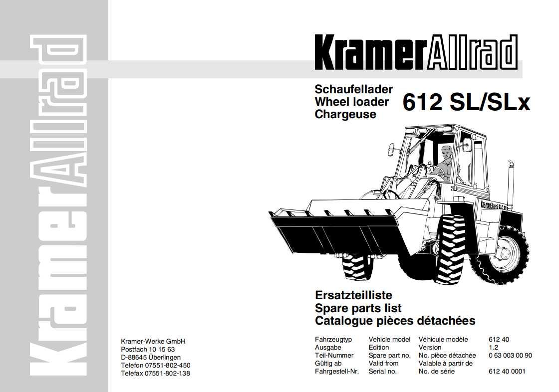 Katalog części ładowarka kołowa Kramer 612/SL/SLx