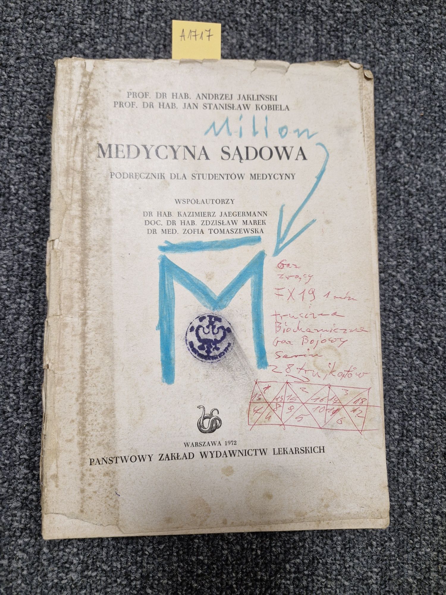 A1717. "Medycyna sądowa" Andrzej Jakliński