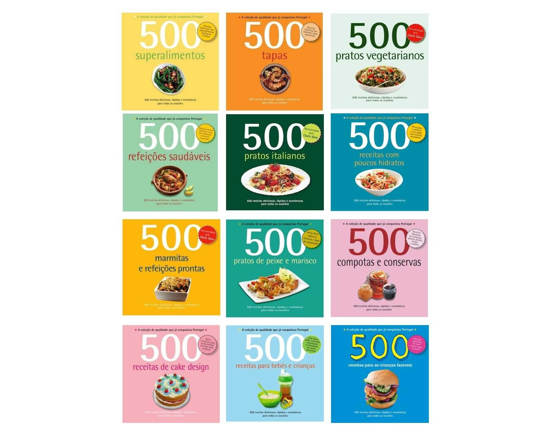 500 Receitas: Superalimentos / Saudáveis/ Tapas/ Pratos Italianos/...