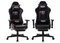 Fotel Gracza Infini series No.16 BLACK, krzesło gamingowe z podnóżkiem