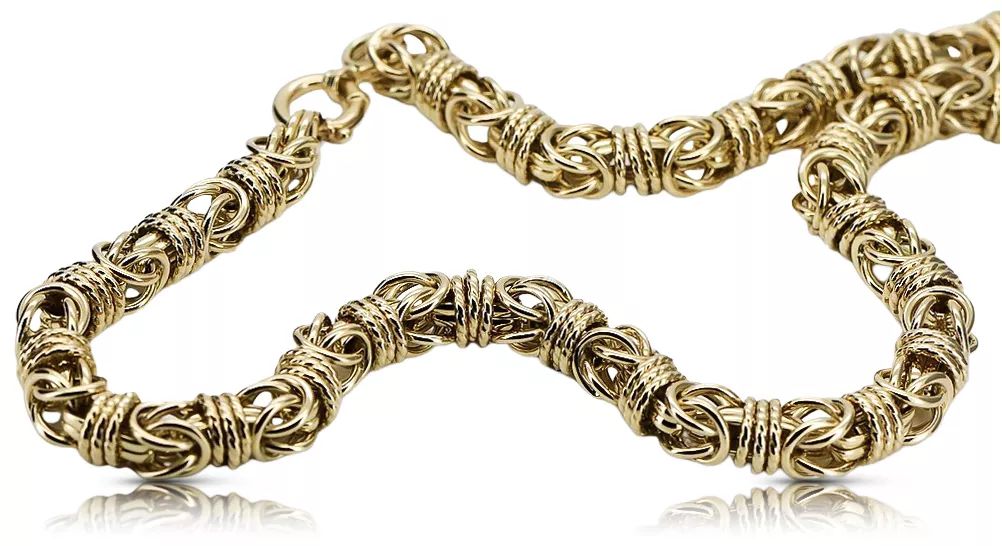 Złoty łańcuszek 14k 585 Królewski Bizantyjski pełny cc009y 10mm Wr
