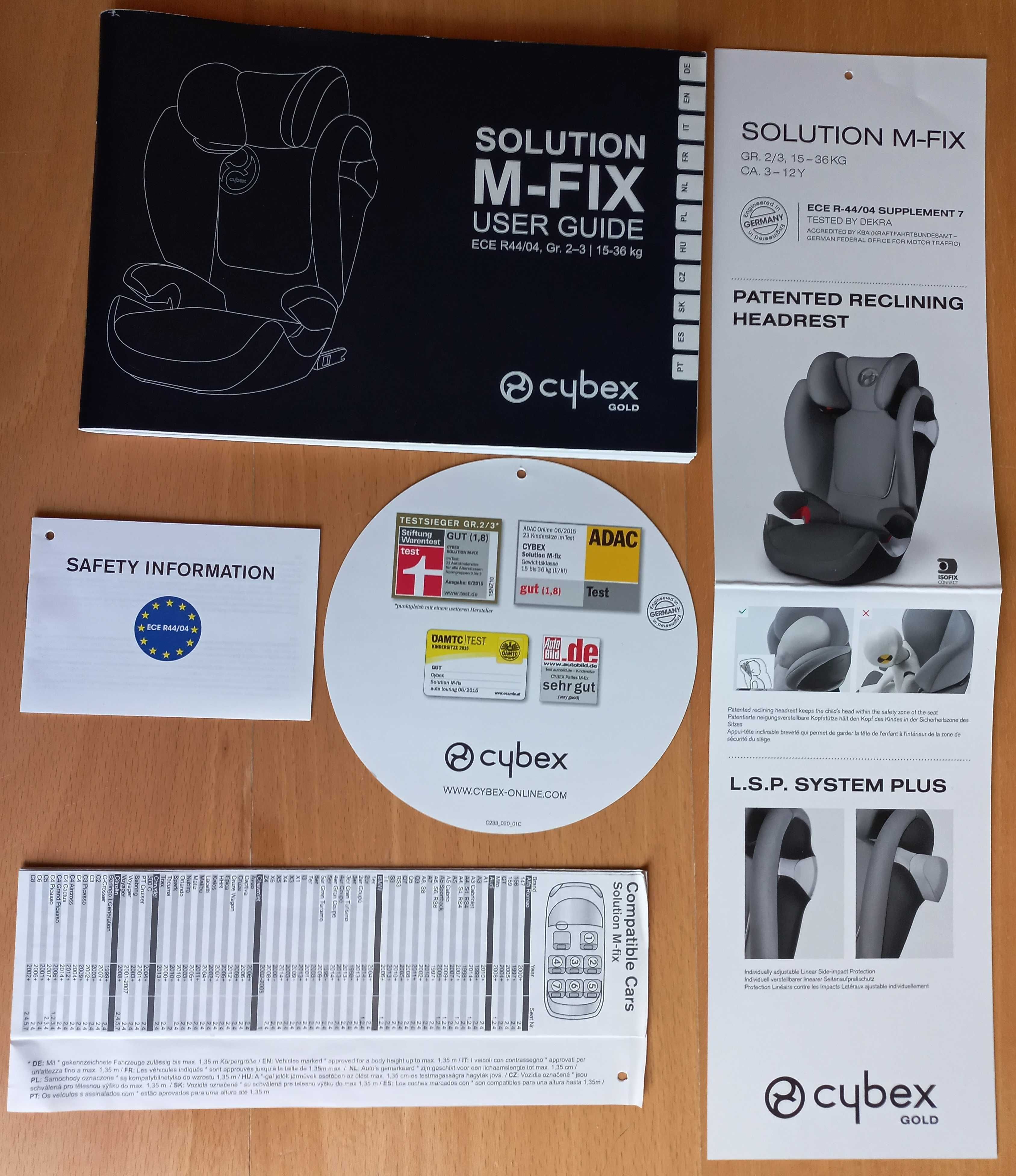 Cadeira Auto Cybex SOLUTION M-FIX Grupo 2/3 (15 a 36 Kg)
