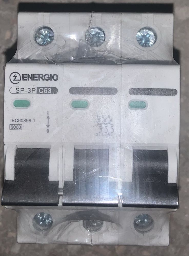 Автоматический выключатель ENERGIO SP-3P C 63A 6kA