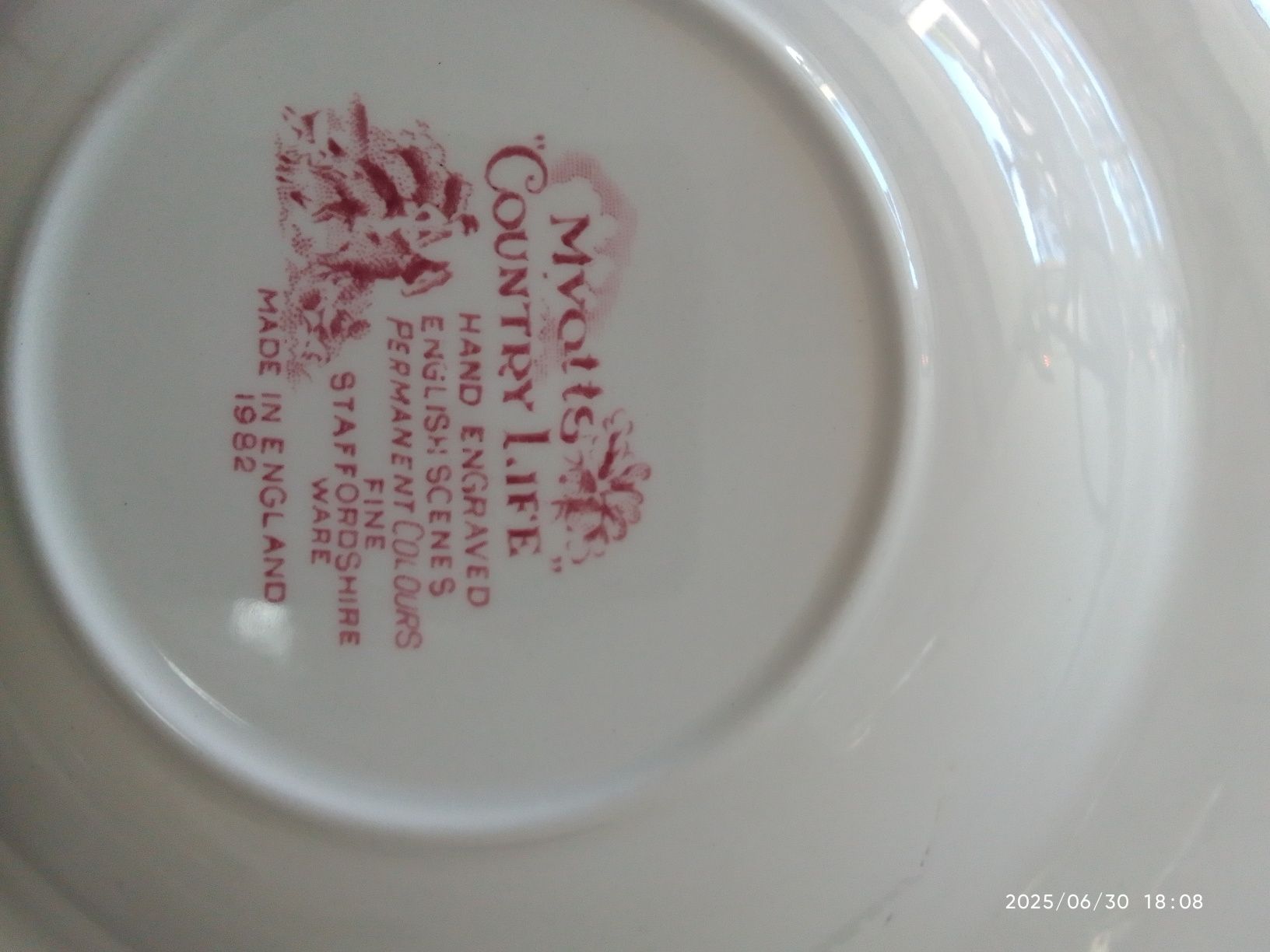 Angielska porcelana  Myotts country life talerz głęboki