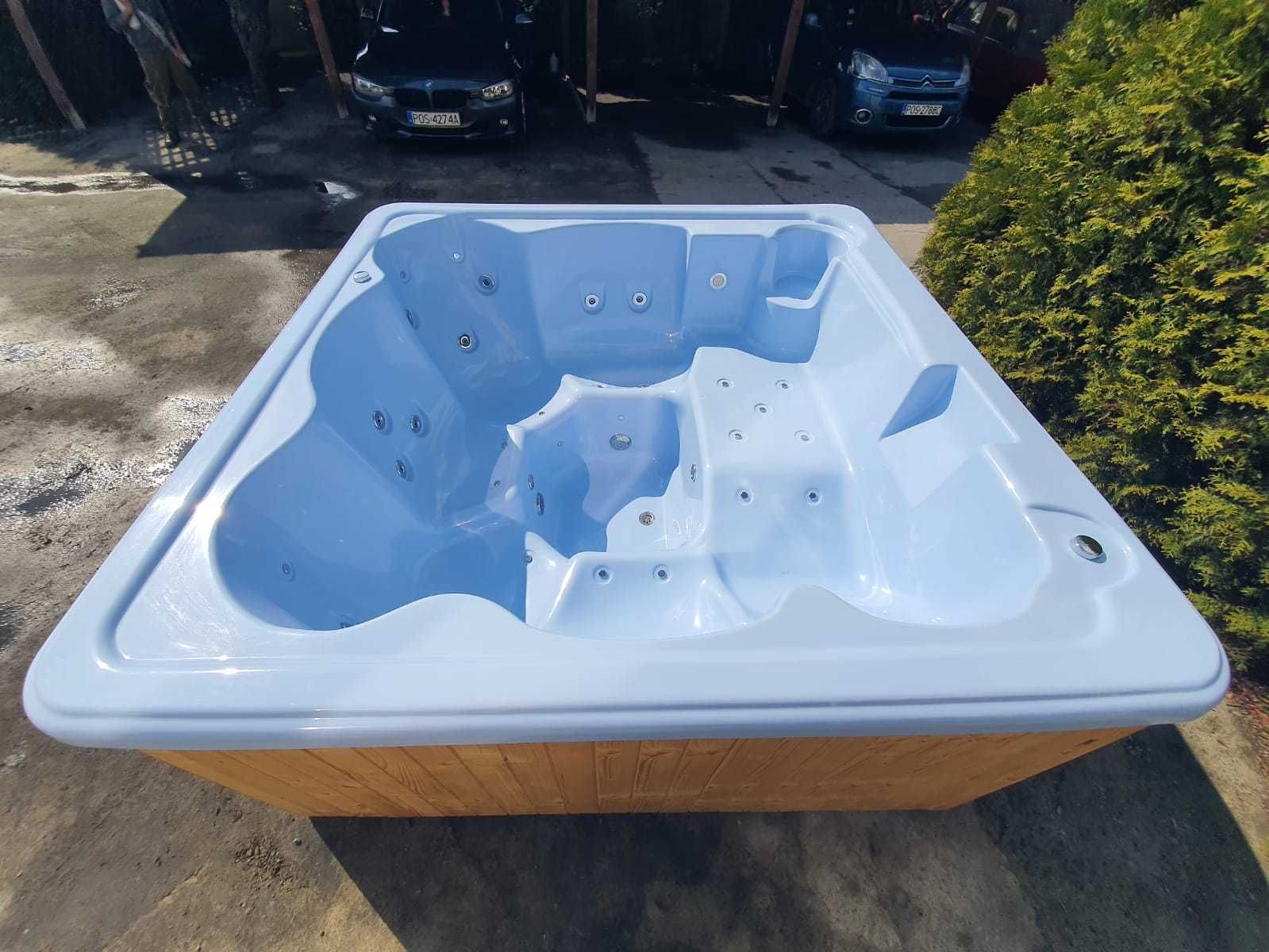 Jacuzzi duże ogrodowe 6 osób 2 rodzaje masażu basen balia ogród