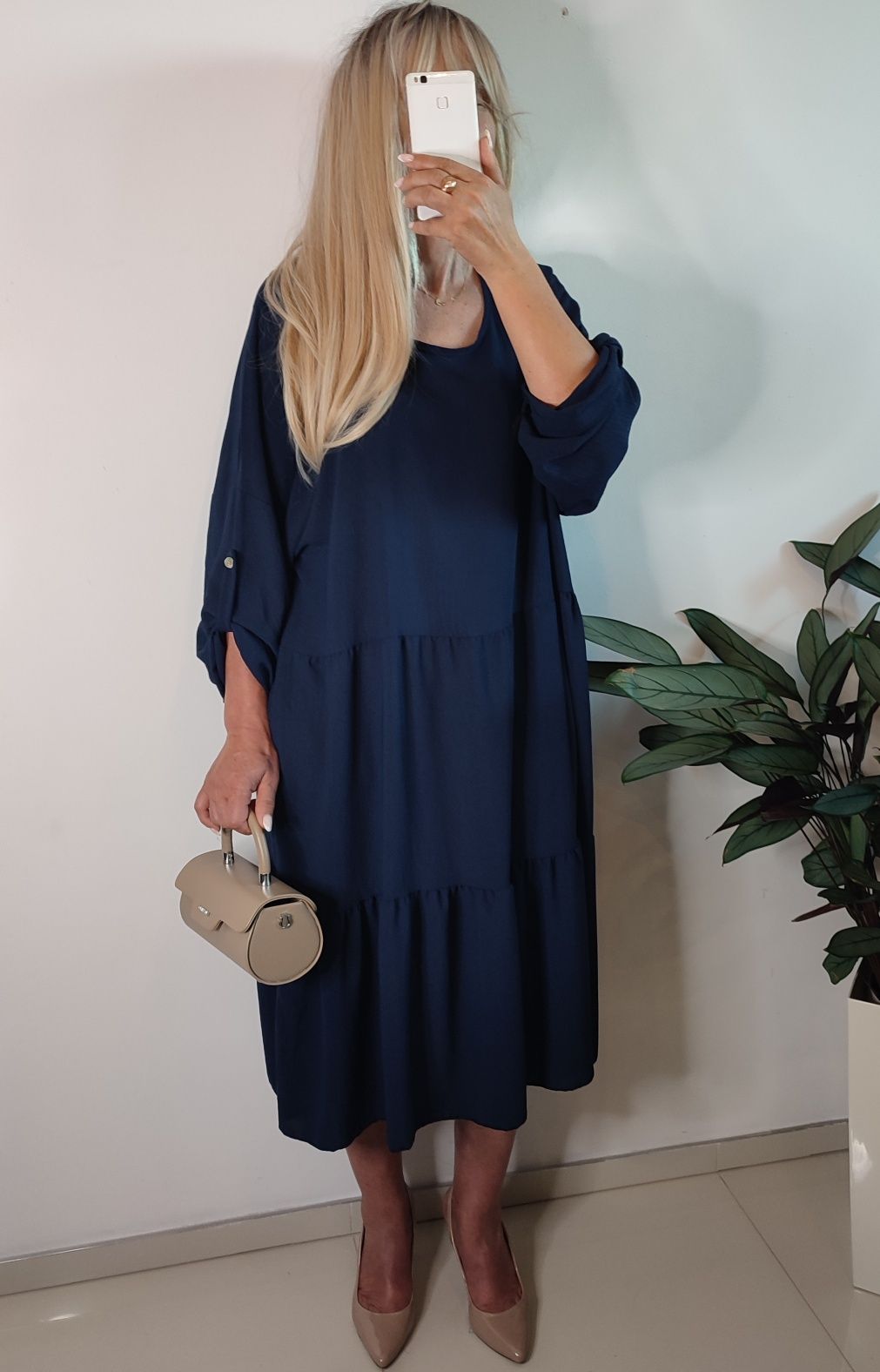 Sukienka plus size 4xl 5xl wiskoza wyszczuplająca