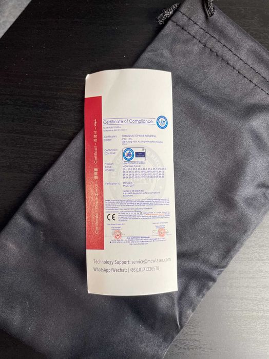 Óculos de Proteção para Laser (UV, Azul, Verde) – Certificação CE