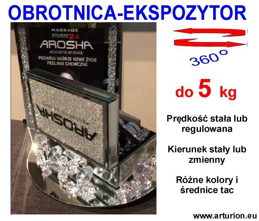 Ekspozytor obrotowy z napędem, do 5 kg, 4 wersje, na kosmetyki