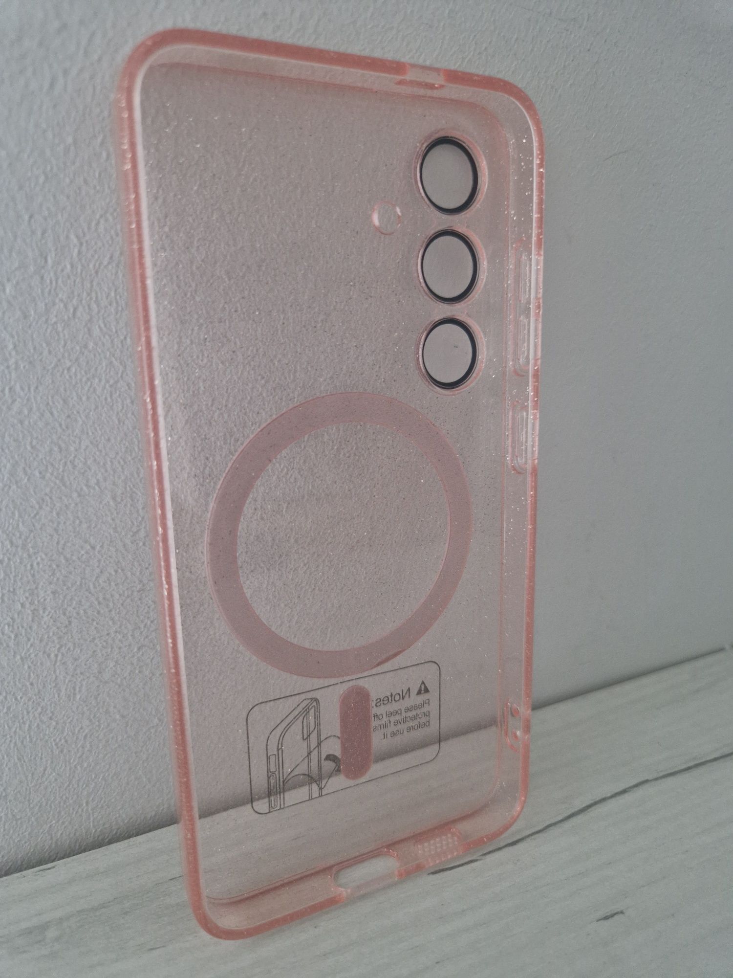 Glitter Magsafe Case do Samsung Galaxy S23 różowy clear