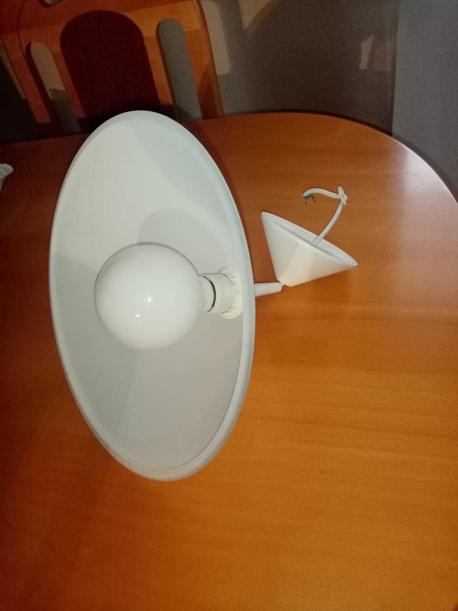 Żyrandol szklany biały 30cm