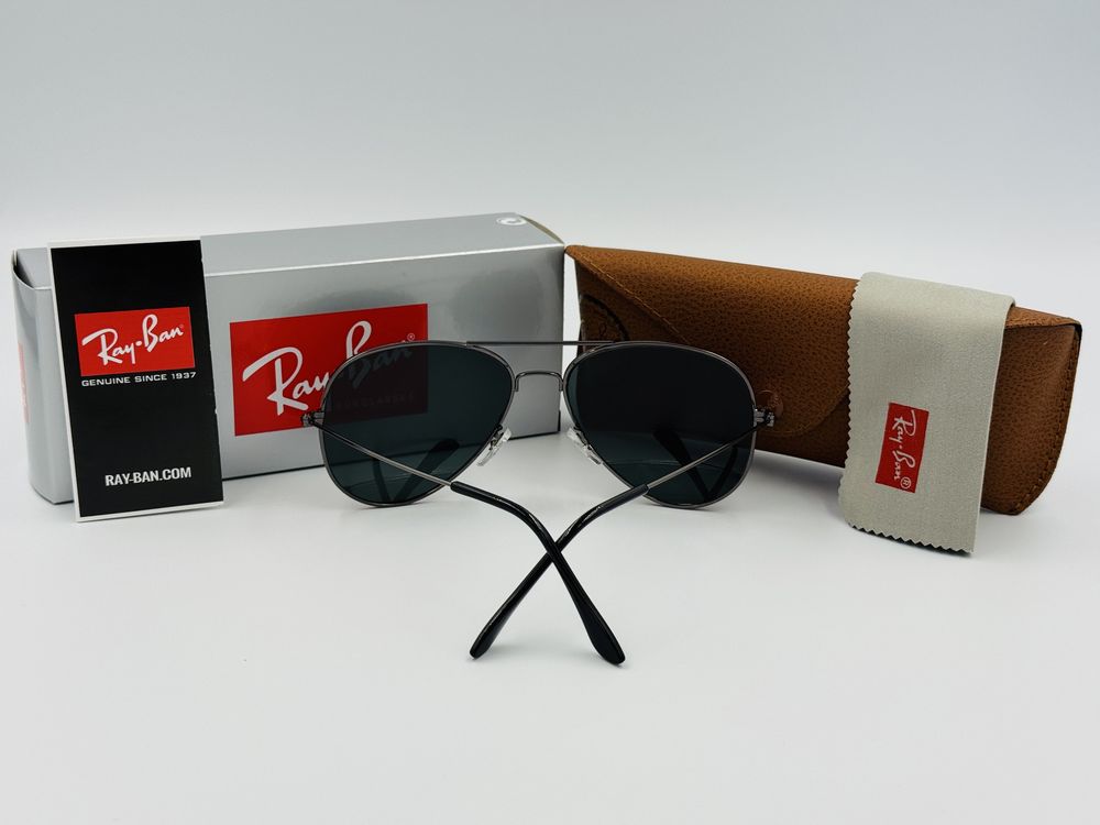 Солнцезащитные очки Ray Ban Aviator Metal 3026 Gun-Black 62мм стекло
