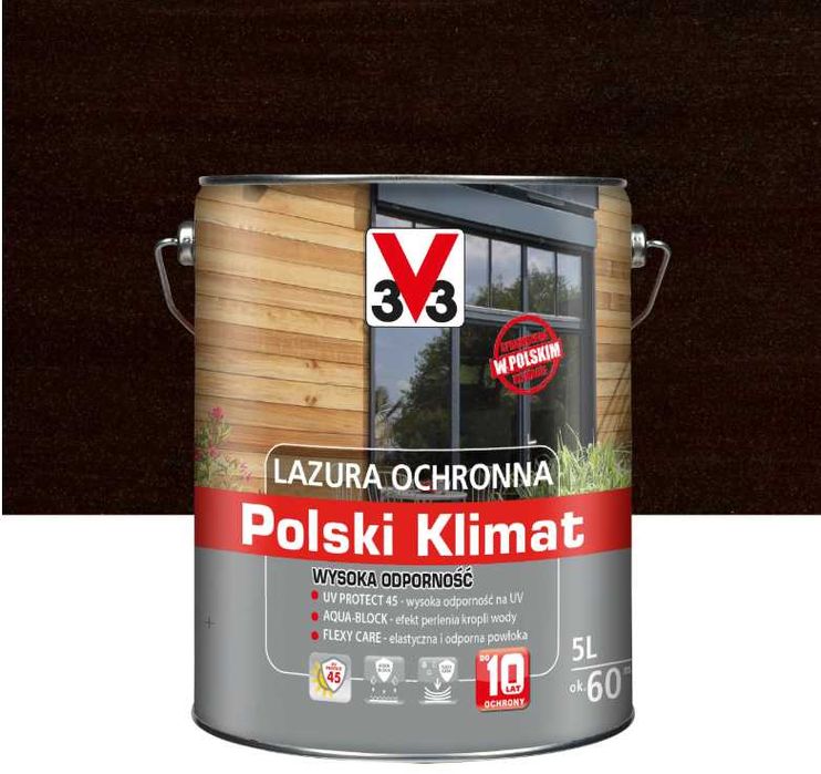 Lazura do drewna Polski klimat 5 l Palisander V33 Lakierobejca