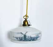 Lampa wisząca ceramiczna z przeciwwagą Holenderska Vintage 1960