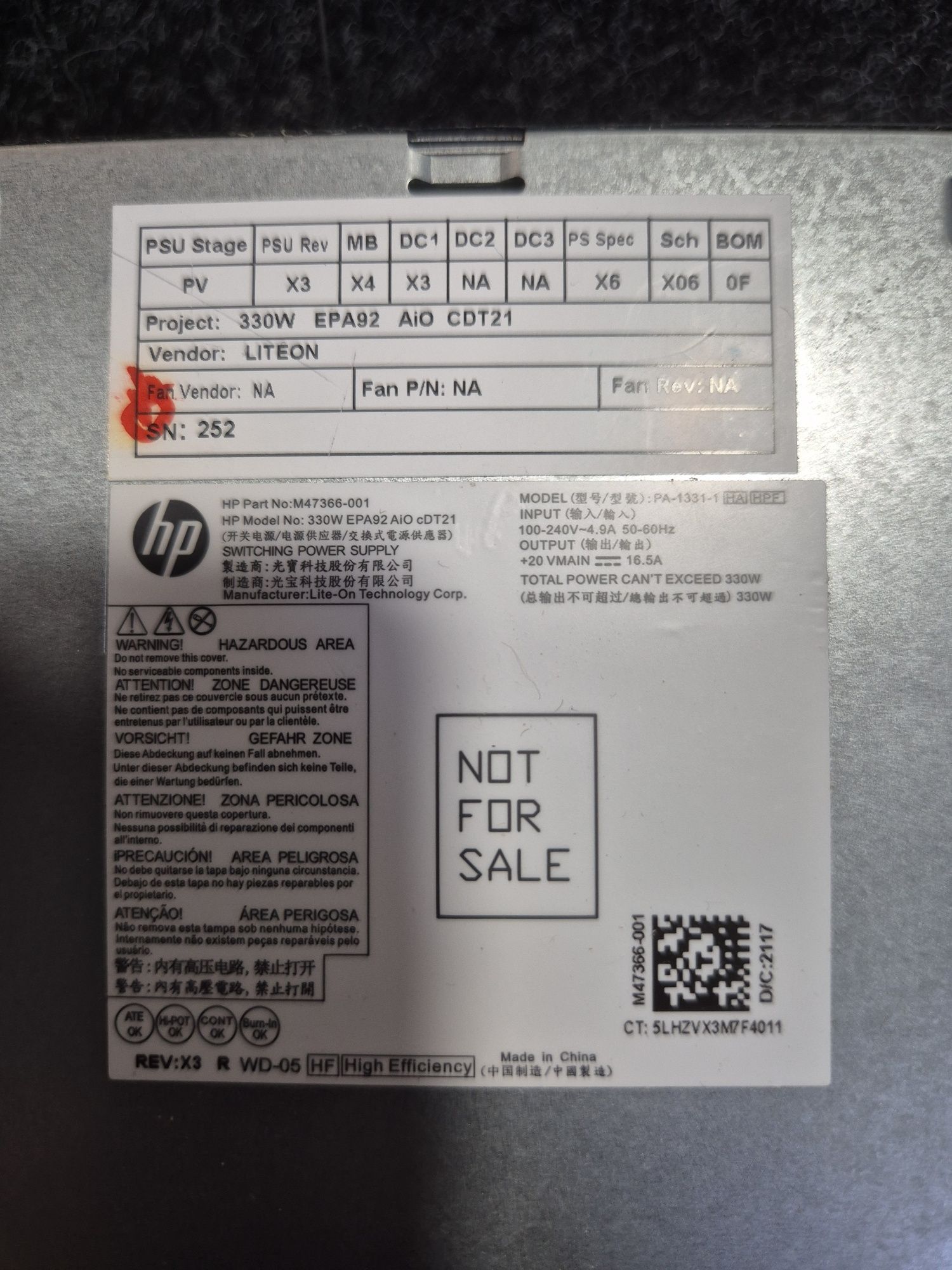 Fonte de alimentação HP