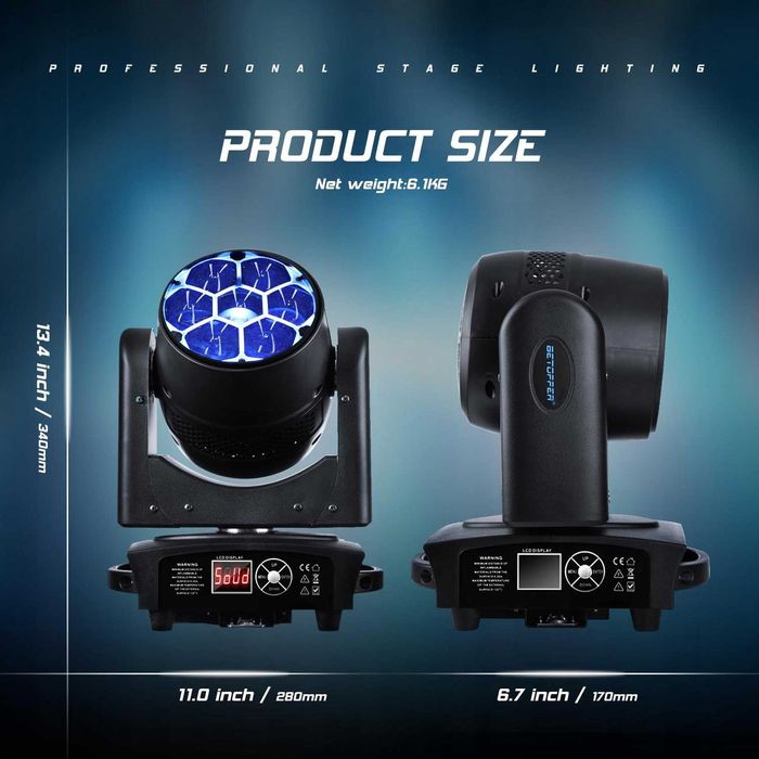 Lampy dyskotekowe 2 sztuki z ruchomą głowicą 7 x 40 W LED stroboskop