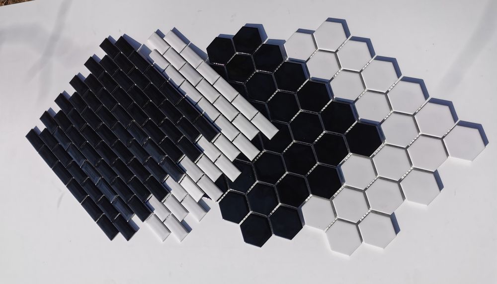 Mozaika ceramiczna /płytki /cegiełki czarne białe /ceny poniżej rynku