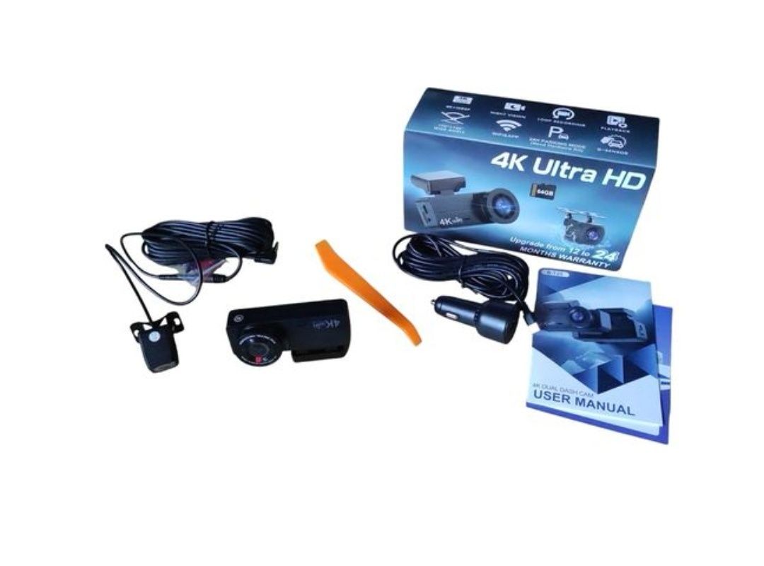Kamera samochodowa DYNACAM Dash Cam 4K+1080P+Karta SD 64 GB WI-FI