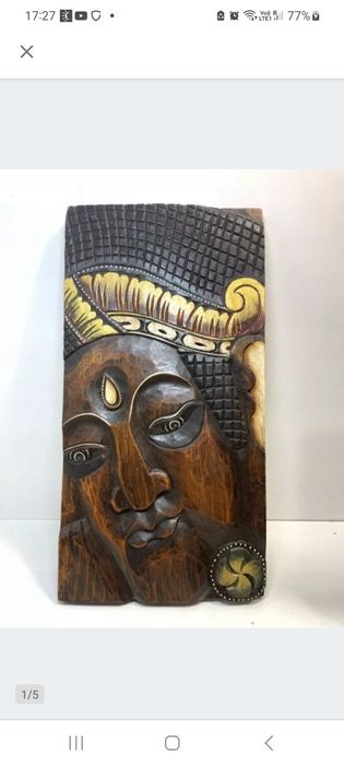 Płaskorzeźba  – twarz Buddy – egzotyczna sztuka z Bali / Azji