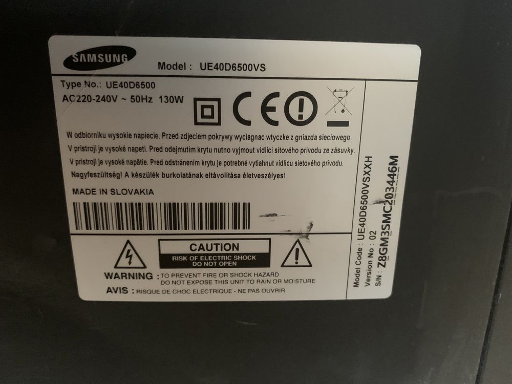 Samsung smart tv 40 telewizor ue40d6500vs wada