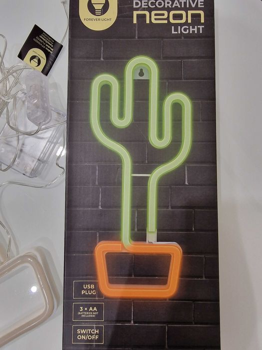 LED Neon Kaktus oświetlenie dekoracyjne