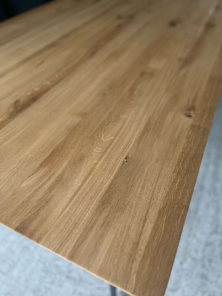 Nowy drewniany stół maluno dąb naturalny metalowe  nogi agata meble