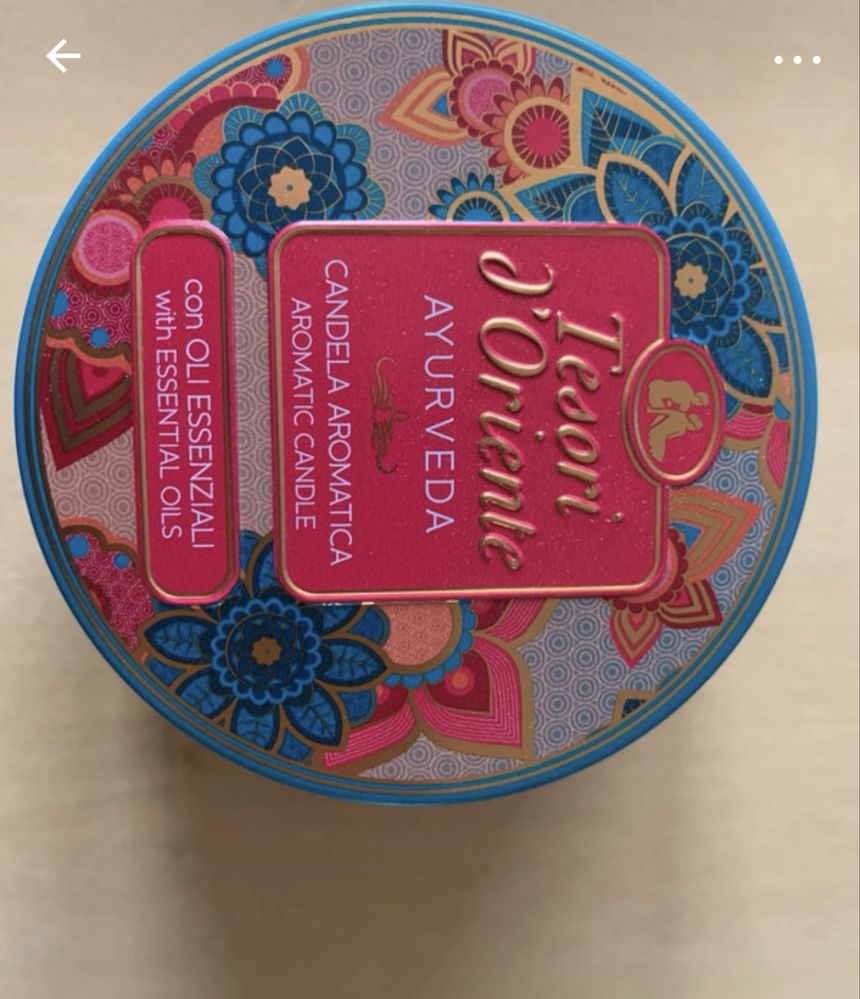 Nowa woskowa świeca zapachowa Tesori d’Oriente Ayurveda