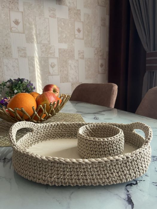 Кошики плетені, органайзери для зберігання, набір кошиків.