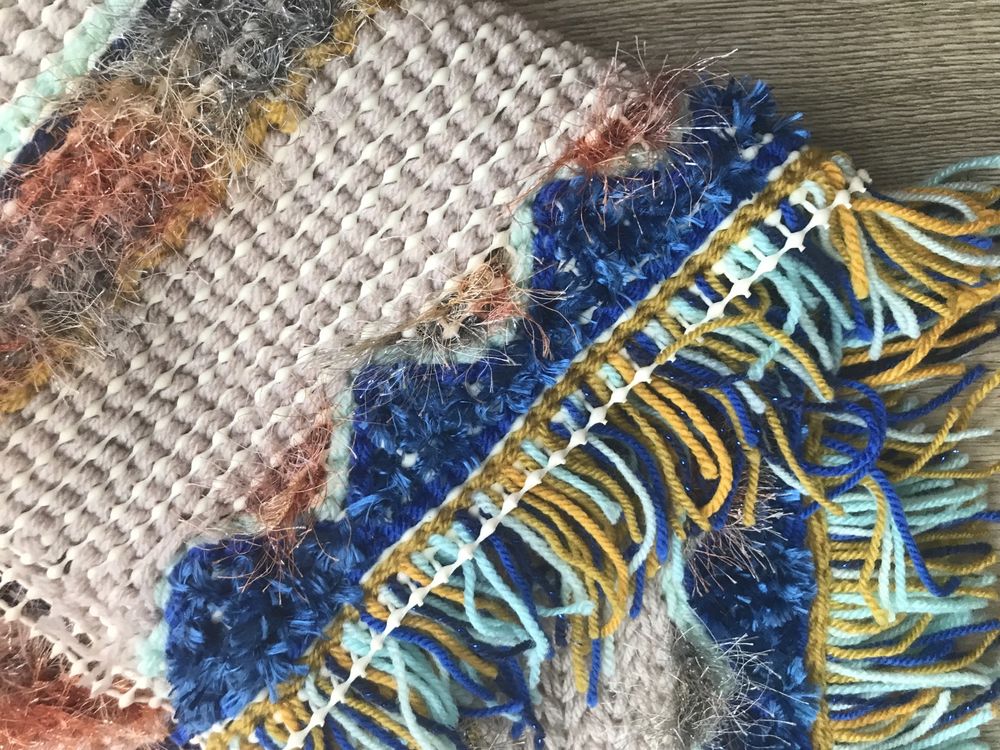 tkany dywanik rekodzielo boho prl folk etno
