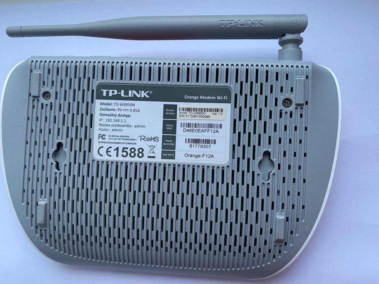 ADSL-модем, Wi-fi роутер TP-Link TD-W8950N Orange