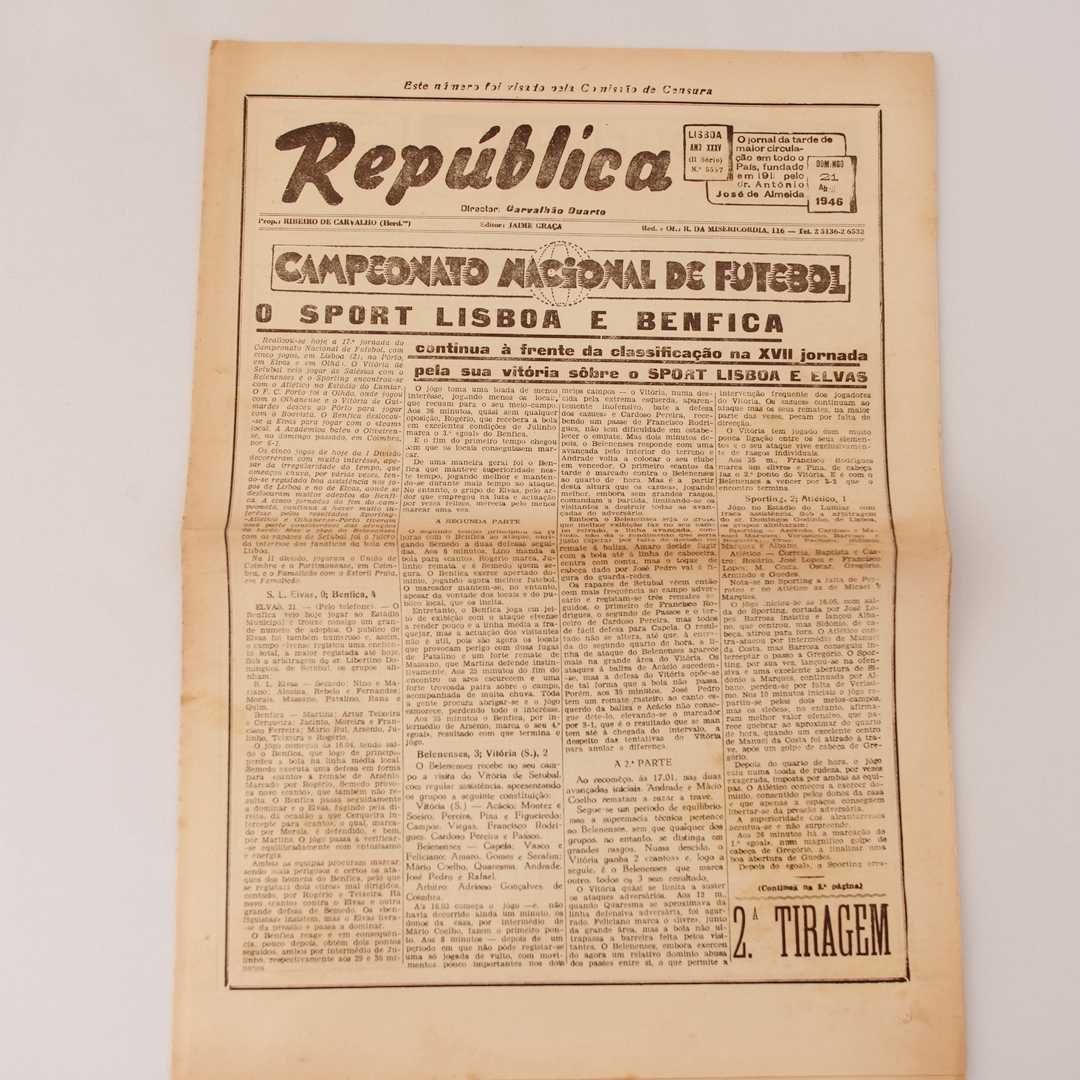Jornal "A República" - 21 de abril de 1946