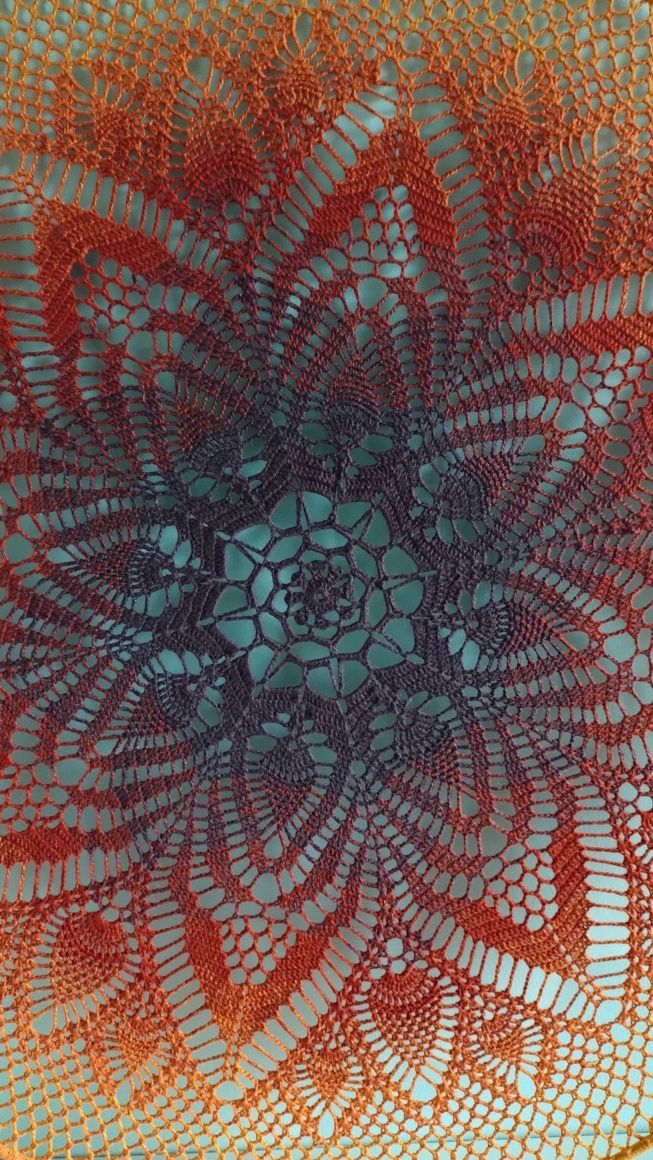 Łapacz snów, mandala 100cm ręcznie robiona na szydełku