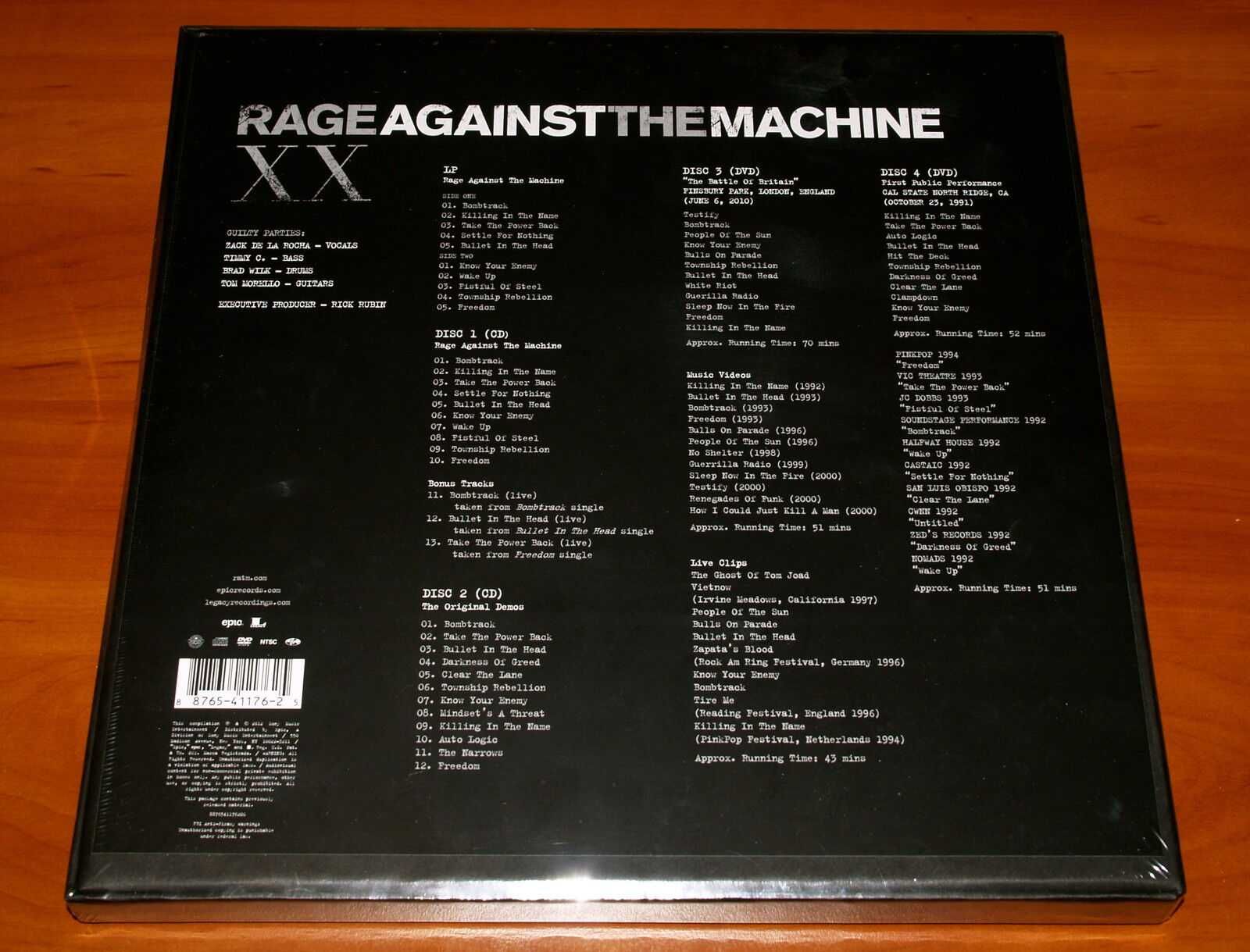 Rage Against the Machine - Xx Deluxe Box Set Lp Vinil Cd Dvd