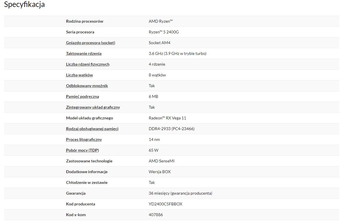 Procesor AMD RYZEN 5 2400G