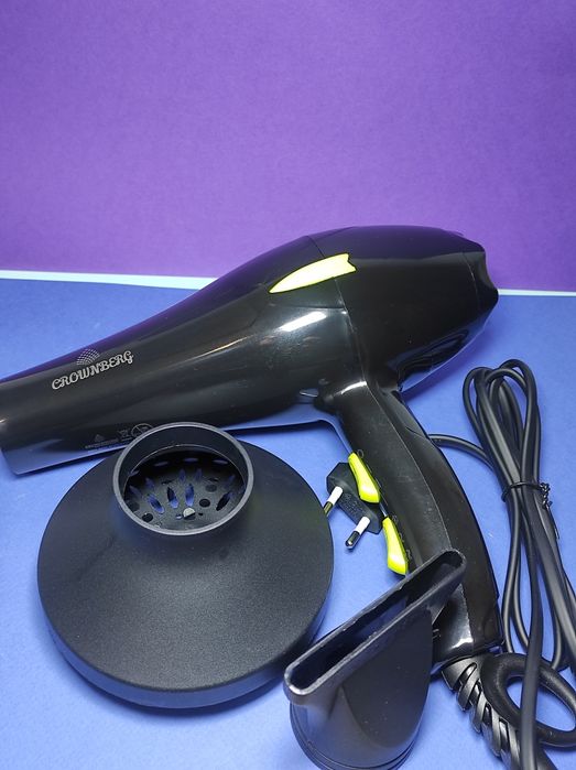 Професійний Фен Crownberg 3000W | Потужний, Тихий |Термозахист Волосся