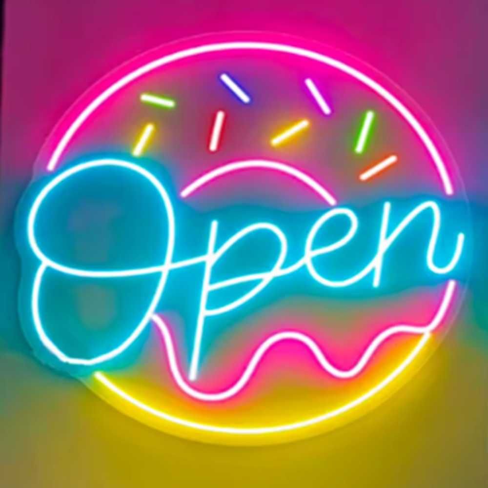 Neon led donut open